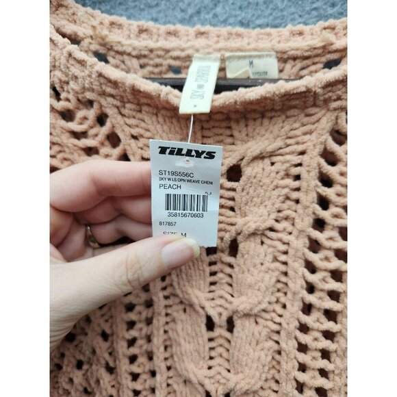 Sky & Sparrow Womens Peach Chenille Knit Sweater M - Picture 2 of 6